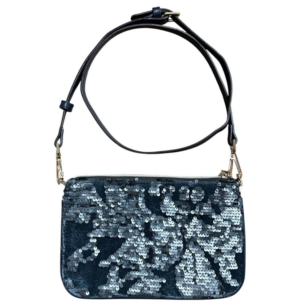 Vintage Retro Inspired Street Level Velvet Sequined Crossbody Y2K Fall Accessory